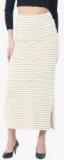 Trend Arrest Cream Striped A Line Skirt Women