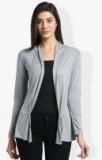 Trend Arrest Grey Solid Open Front Shrug Women