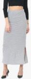 Trend Arrest Grey Striped A Line Skirt Women