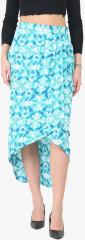 Trend Arrest Light Blue Printed Tulip Skirt women