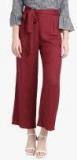 Trend Arrest Magenta Solid Regular Fit Trousers Women