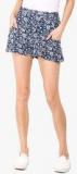 Trend Arrest Navy Blue Printed Shorts women