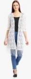 Trend Arrest White Self Design Shrug Women