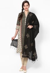 Tripti Black Silk Dupatta Women