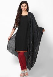 Tripti Cotton Black Dupatta Women