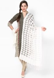 Tripti Cream Cotton Dupatta Women