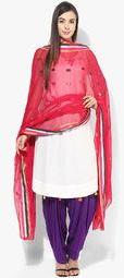 Tripti Magenta Embroidered Ciffon Dupatta Women