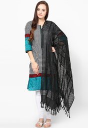 Tripti Silk Black Dupatta Women