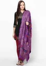 Tripti Silk Purple Dupatta Women