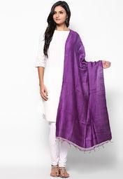 Tripti Silk Purple Solid Dupatta women