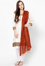 Tripti Silk Rust Dupatta Women