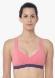 Triumph Pink Solid Non Wired Non Padded Sports Bra women