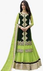 Triveni Sarees Green Embellished Lehenga women