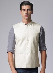 True Blue Beige Nehru Jacket men