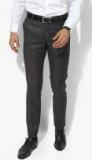 True Blue Dark Grey Textured Slim Fit Formal Trouser Men