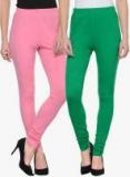 Tulsattva Pack Of 2 Multicoloured Solid Leggings Women