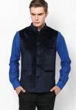 Turtle Black Solid Waistcoat Men