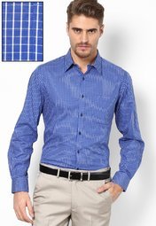 Turtle Checks Blue Formal Shirt Men