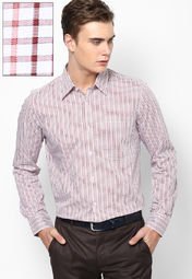 Turtle Checks Brown Slim Formal Shirt Men