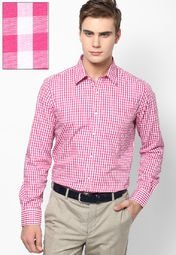 Turtle Checks Pink Formal Shirt men