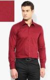 Turtle Maroon Solid Slim Fit Formal Shirt Men