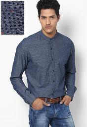 Turtle Printed Blue Casual Shirt Men