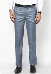 Turtle Solid Blue Formal Trouser Men