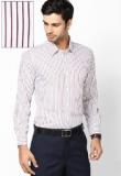 Turtle Striped Maroon Formal Shirt Men