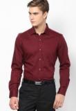 Turtle Striped Maroon Slim Formal Shirt Men