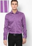 Turtle Striped Purple Formal Shirt Men