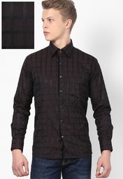 Tuxedo Checks Coffee Casual Shirt Men