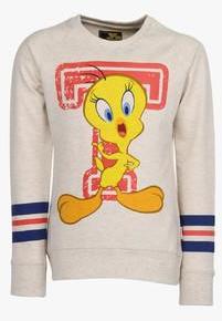 Tweety Grey Milange Sweatshirt girls