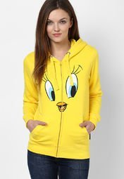 Tweety Yellow Printed Sweatshirt Women