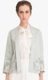 Twelve Am:pm Grey Solid Summer Jacket Women