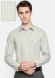 U S Polo Assn Beige & Navy Blue Regular Fit Checked Formal Shirt men