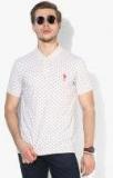 U S Polo Assn Beige Printed Polo Collar T Shirt Men