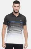 U S Polo Assn Black & White Striped Polo Collar T Shirt Men