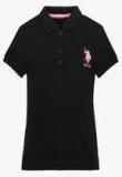 U S Polo Assn Black Polo T Shirt Girls