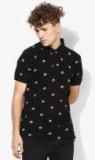 U S Polo Assn Black Printed Polo Collar T Shirt Men