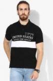 U S Polo Assn Black Printed Slim Fit Polo T Shirt Men