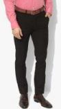 U S Polo Assn Black Slim Fit Solid Formal Trousers Men