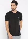 U S Polo Assn Black Solid Round Neck T Shirt Men