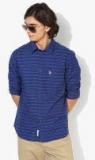 U S Polo Assn Blue & Red Tailored Fit Striped Casual Shirt Men