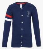 U S Polo Assn Blue Cardigan Girls