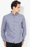 U S Polo Assn Blue Checked Regular Fit Casual Shirt men