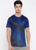 U S Polo Assn Blue Colourblocked Regular Fit Round Neck T Shirt Men