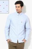 U S Polo Assn Blue Printed Regular Fit Casual Shirt men