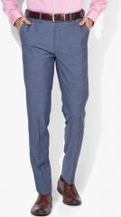 U S Polo Assn Blue Slim Fit Solid Formal Trouser men