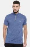 U S Polo Assn Blue Solid High Neck T Shirt Men