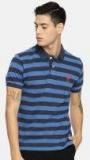 U S Polo Assn Blue Striped V Neck T Shirt Men